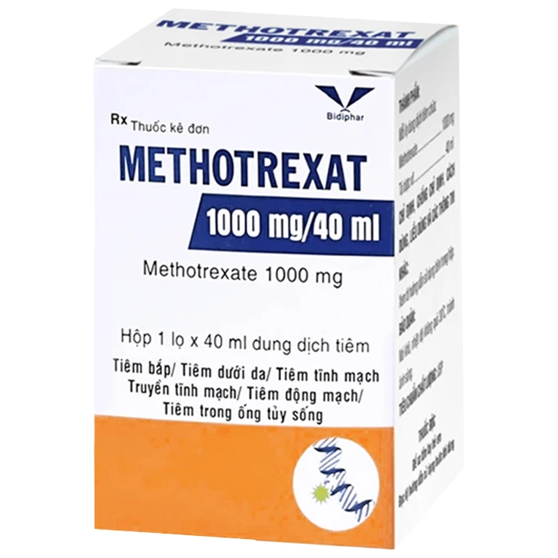 Dung dịch tiêm Methotrexat Bidiphar 1000mg/40ml điều trị ung thư lá nuôi (1 lọ x 40ml) - 1
